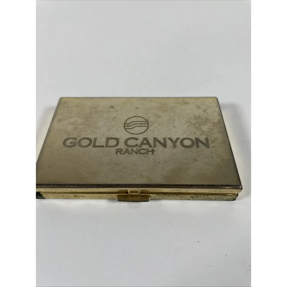 Rare Vintage Gold Canyon Ranch Pocket Calculator with Business Card Holder